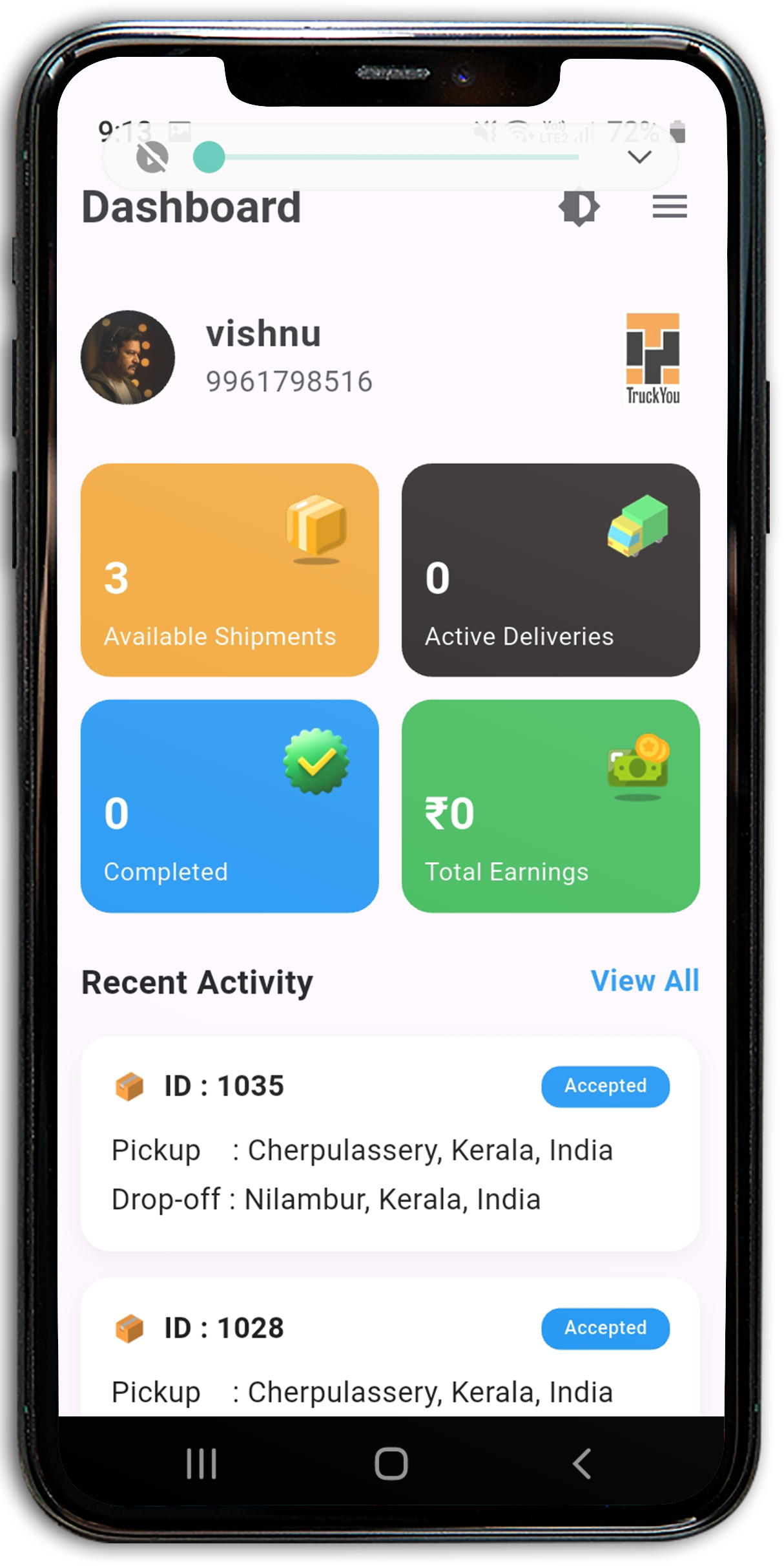 TruckYou Trucker App Screen